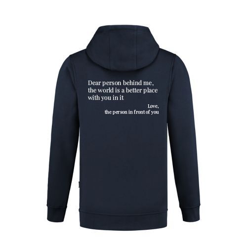 HOODED 'Dear Person' Sweater Donkderblauw